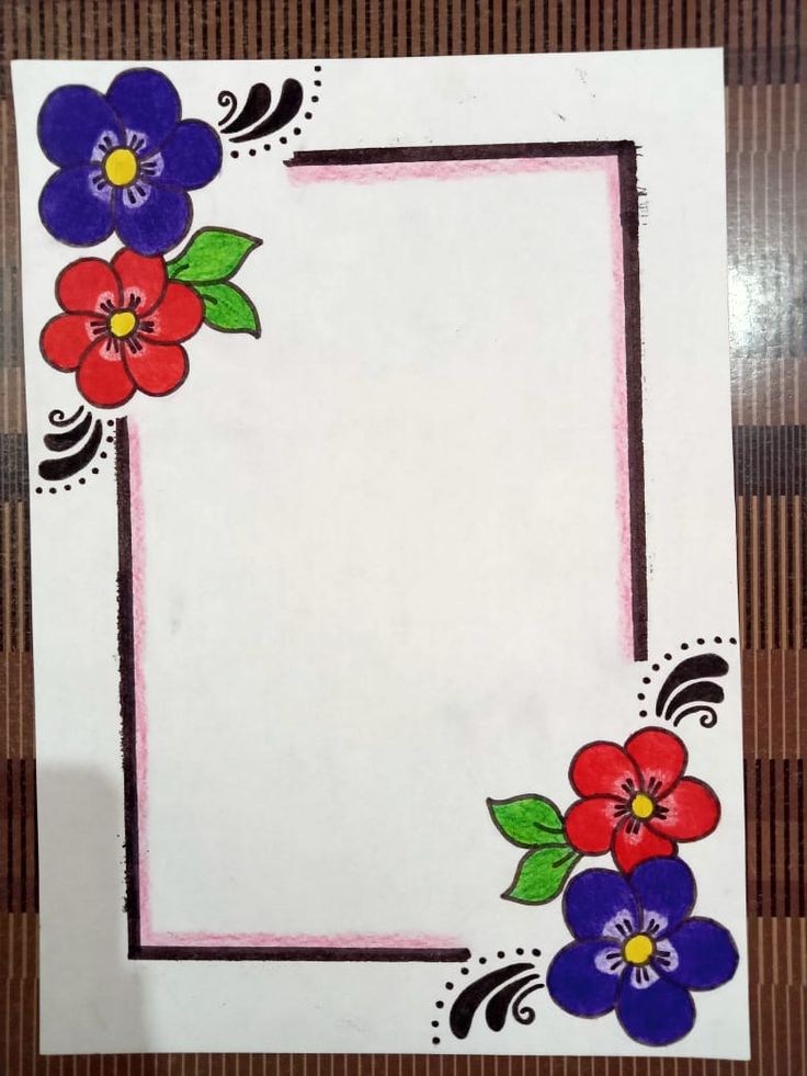 a paper with flowers painted on it