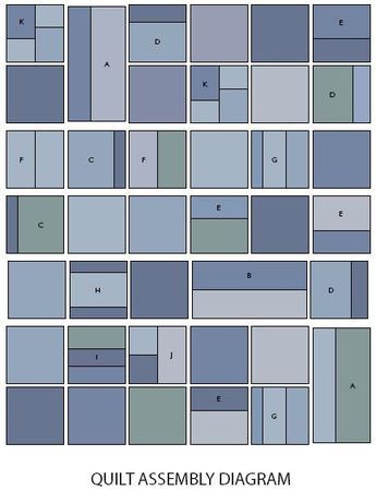 the quilt assembly diagram shows several different squares