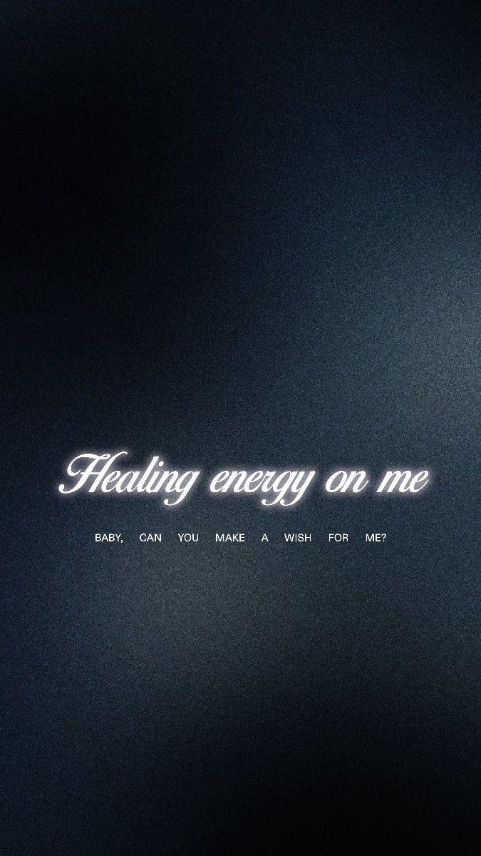 the words healthy energy on me are lit up against a black background with white lettering