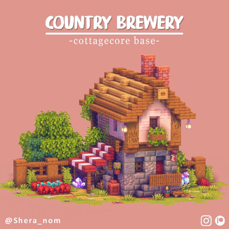 an image of a small house made out of blocks and bricks, with the words country brewery on it