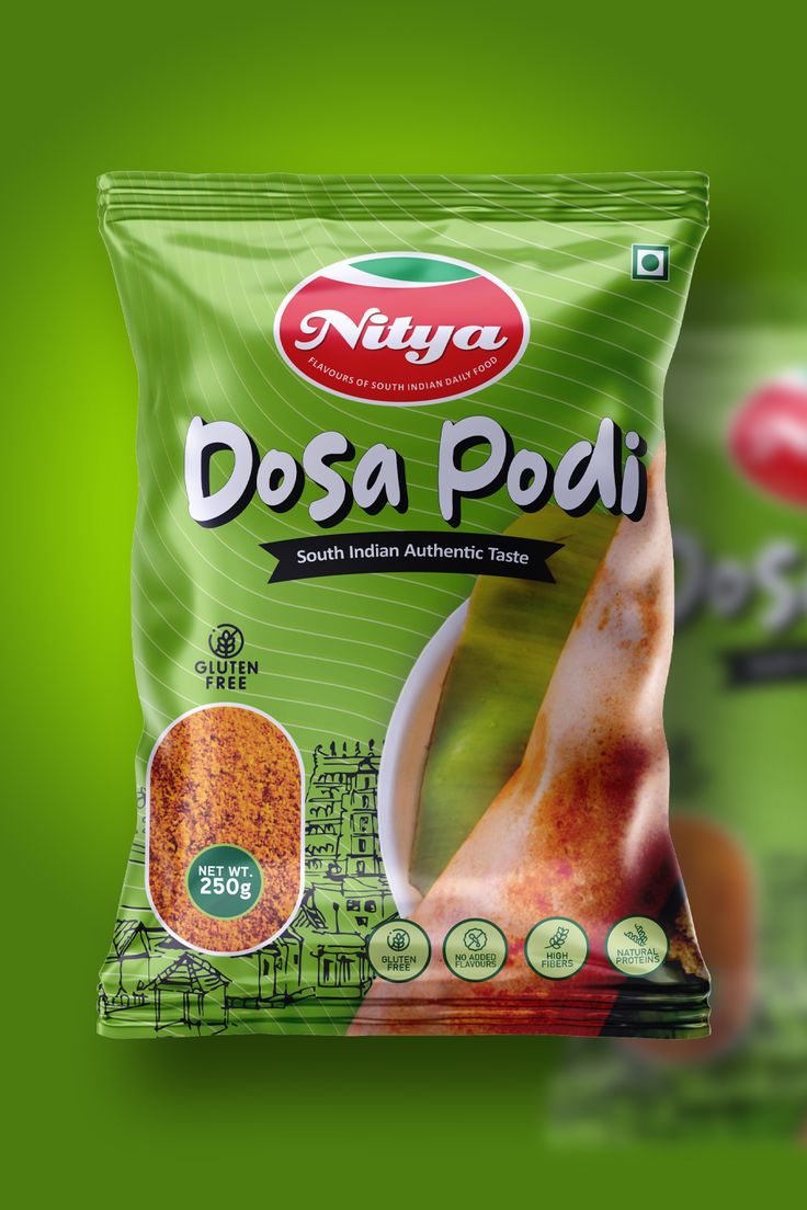 Nitya Dosa Podi Powder Package Design, Dosa Breakfast, Rice Dosa, Instant Rice, Package Design, Easy Steps, Packaging Design, Gluten Free, Rice