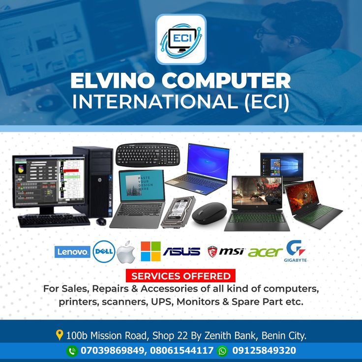 flyer for elvino computer international eci