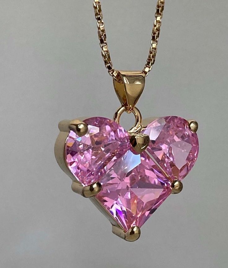 𝒇. on Twitter: "♡ pink crystal heart pendant ♡ https://t.co/QJ3KoR1dro" / Twitter Pink Heart Shaped Jewellery Box, Pink Heart Necklace, Crystal Heart Pendant, Box Chain Necklace, Necklace For Girlfriend, Dope Jewelry, Fancy Jewellery, Fancy Jewelry, Cute Necklace