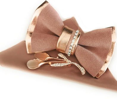 Elegant Bow Tie Hair Accessories For Gift, Elegant Bow Tie Hair Accessories As Gift, Elegant Hair Accessories With Bow Tie For Gifts, Formal Hair Accessories With Bow, Elegant Formal Hair Accessories With Bow Tie, Rose Gold Bow Tie, Rose Gold Wedding Accessories, Gold Bowtie, Rose Gold Tie