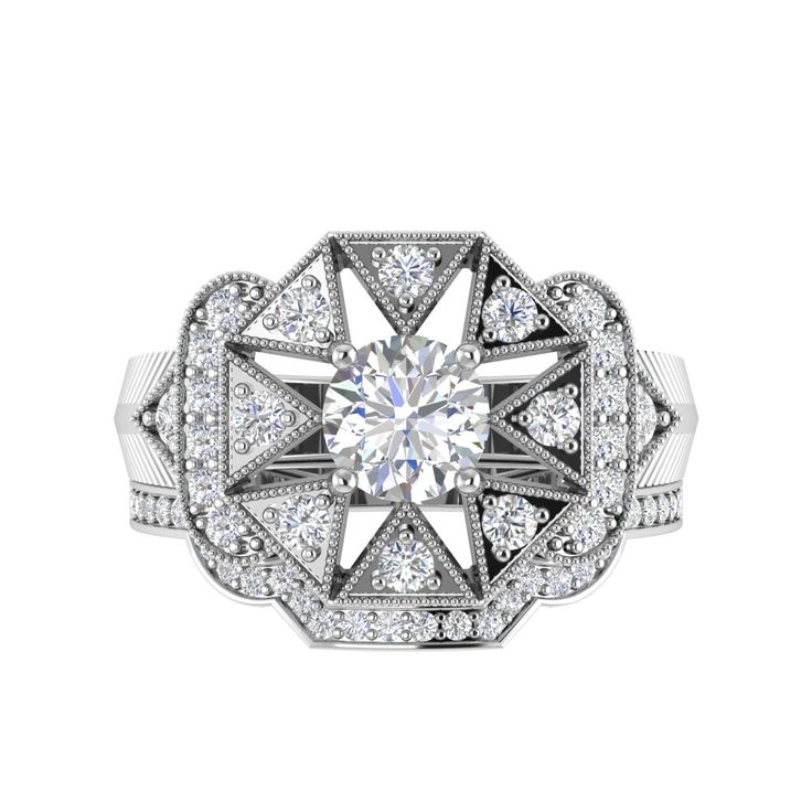 an art deco style diamond ring