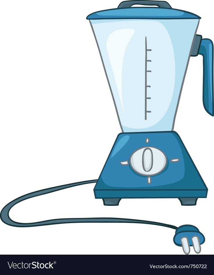 a blue blender with a cord attached to the side and an electric plugged into it