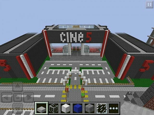 Minecraft Cinema, Cinema Building, Minecraft Skyscraper, Cinema Idea, Build Minecraft, Le Specs Sunglasses, Easy Disney Drawings, Minecraft Banners, Easy Minecraft Houses