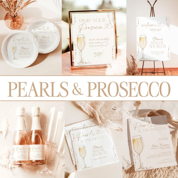 Pearls & Prosecco Bridal Shower, Bridal Brunch Sparkling Wine Label  Zazzle Prosecco And Petals Bridal Shower Theme, Pearl Bachelorette Theme, Pearls And Prosecco Bridal Shower Theme Decor, Prosecco And Pearls Bridal Shower Theme, Pearls Bridal Shower Theme, Champagne Bridal Shower Theme, Pearl Bridal Shower Theme, Pearls And Prosecco Theme, Prosecco Bridal Shower Theme