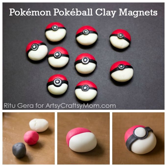 how to make pokemon pokeball clay magnets with pictures and instructions for making them