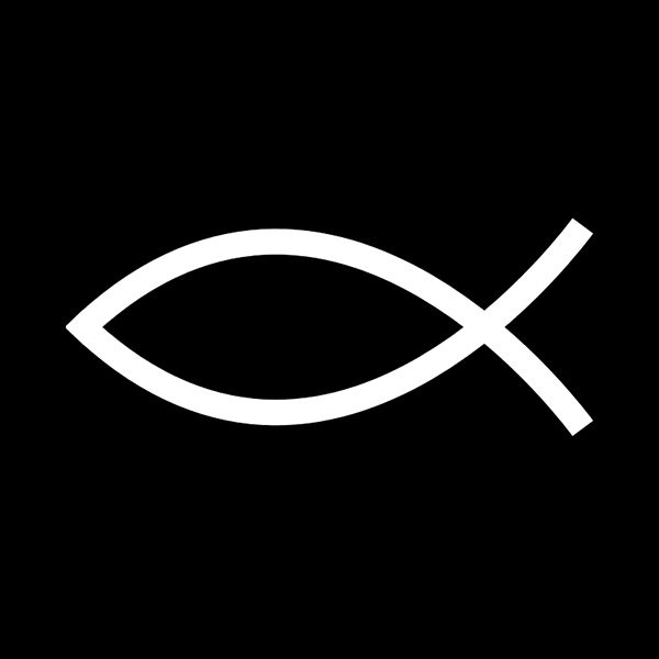 an image of a fish on a black background with the word jesus written in white