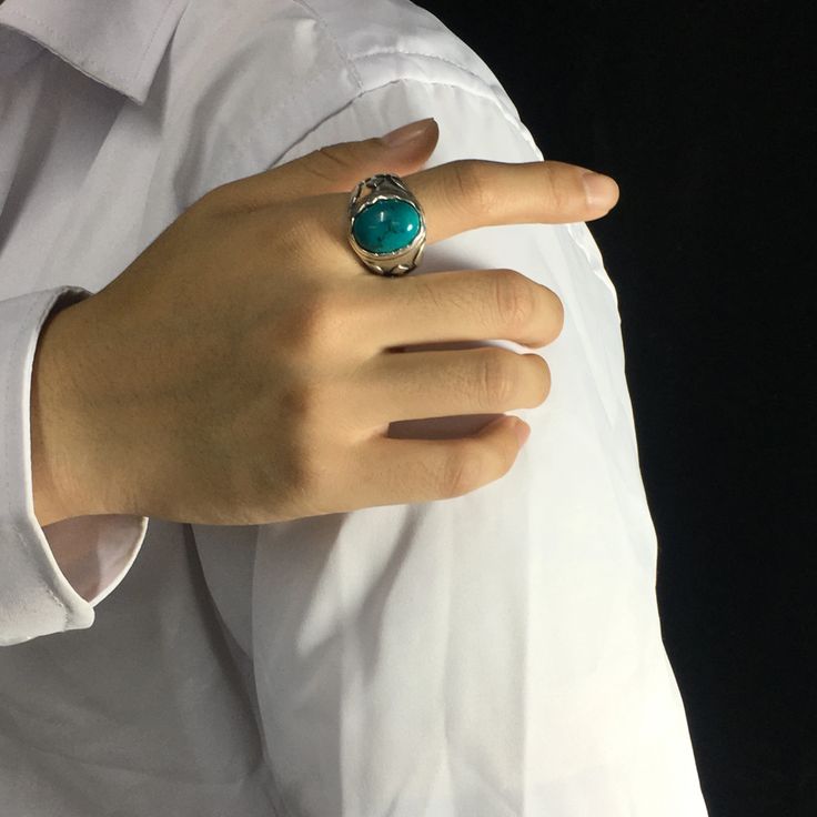 Sterling Silver Genuine Boho Oval Turquoise Ring Boho Turquoise, Creative Problem Solving, Turquoise Boho, Turquoise Ring Silver, Native American Turquoise, American Turquoise, Self Realization, Men Ring, Bohemian Rings