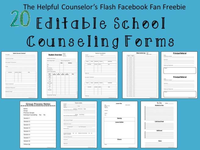 the editable school counseling forms with text overlay