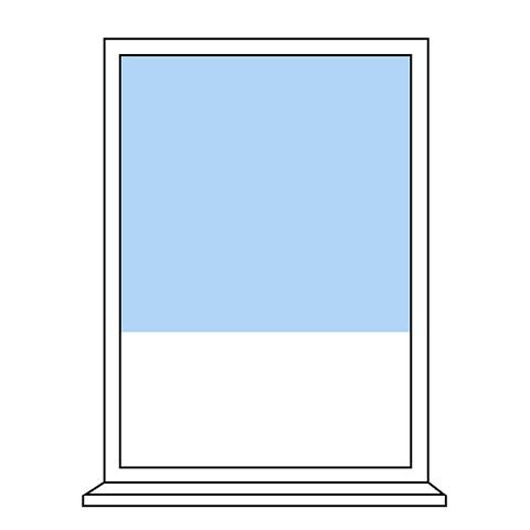 a line drawing of a laptop computer with blue screen and white back ground, viewed from the front