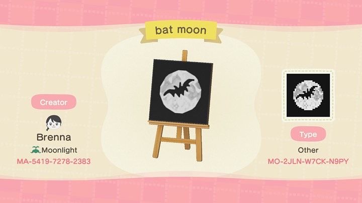 an animal crossing game with bat moon on the screen