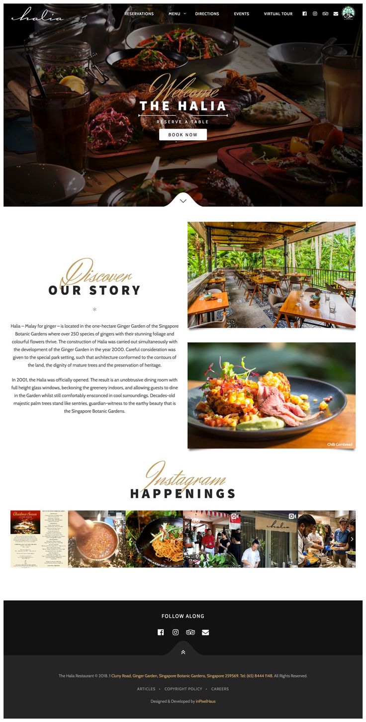 an image of a restaurant website