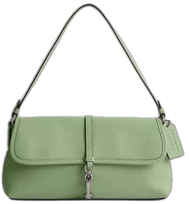 Chic Green Coach Bag, Modern Green Baguette Bag For Shopping, Green Rectangular Coach Bags, Green Coach Shoulder Bag For Shopping, Coach Green Shoulder Bag For Shopping, Modern Green Coach Shoulder Bag, Green Coach Shoulder Bag For Travel, Pistachio Color, Bags Coach