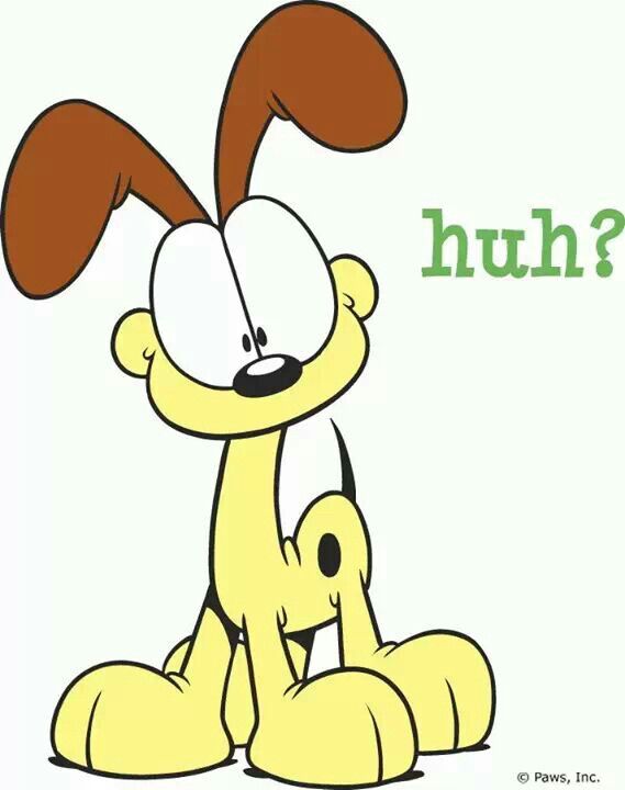 an image of a cartoon dog with the words hum?