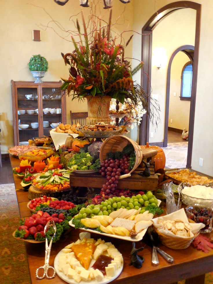 a table filled with lots of different types of food