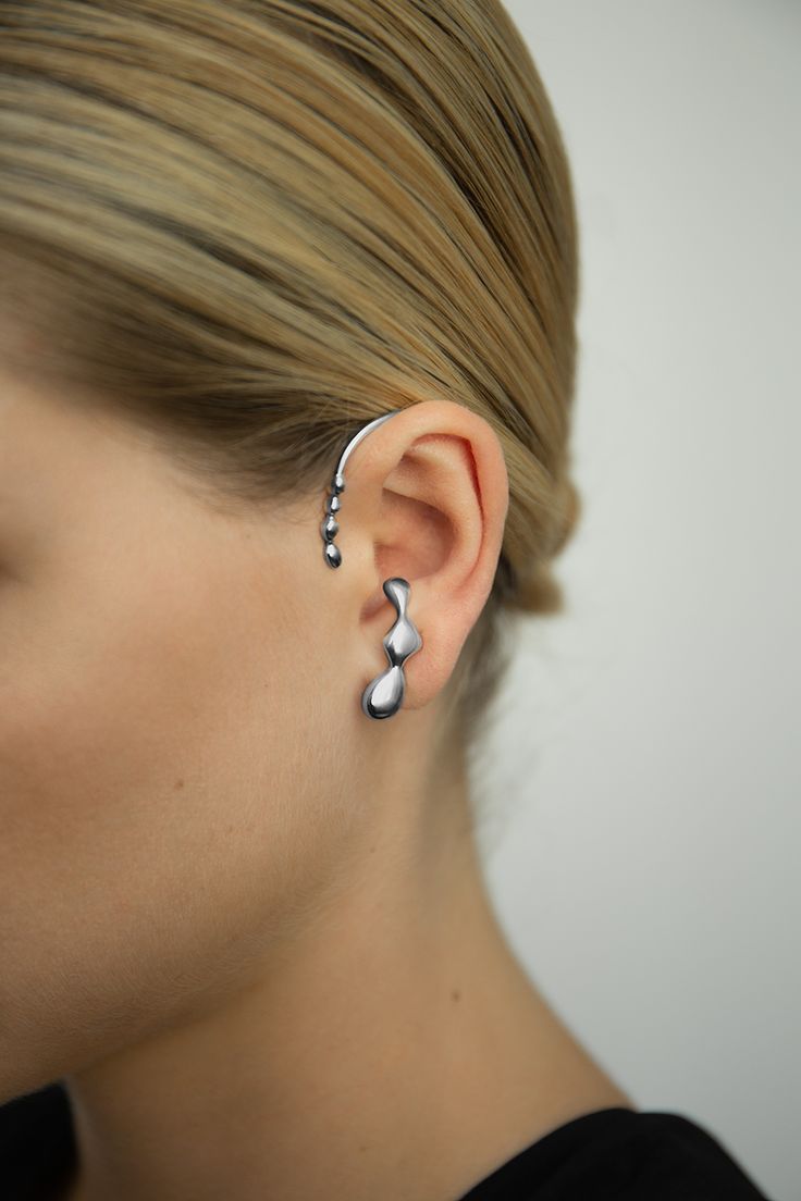 Ruthenium Plated, 925 Sterling Silver, High Polished Finish, Nickel-free, Handmade, Engraved with Mara Paris logo Ear Cuff Piercing, Sculptural Fashion, Paris Jewelry, Sculptural Jewelry, Gold Diamond Earrings Studs, Amethyst Studs, Gold Diamond Studs, Ear Cuff Earings, Keepsake Jewelry