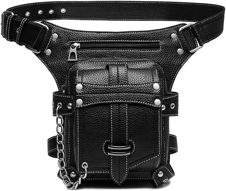 Amazon.com | Steampunk Waist Bag Fanny Pack Fashion Gothic Leather Shoulder Crossbody Messenger Bags Thigh Leg Hip Holster Purse Travel Pouch Hiking Sport Chain Bags for Women Men | Waist Packs Steampunk Waist Bag, Holster Purse, Steampunk Bag, Waist Pack Men, Hip Purse, Thigh Bag, Fanny Pack Fashion, Waist Bag Women, Belt Pack