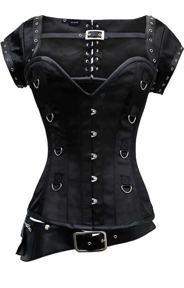 D Ring Corset Black Steampunk - Gothic corsets and bodices Corset Steampunk, Mode Steampunk, Dark Clothes, Steampunk Corset, Steel Boned Corsets, Boned Corsets, Gothic Clothes, Gothic Corset, Overbust Corset