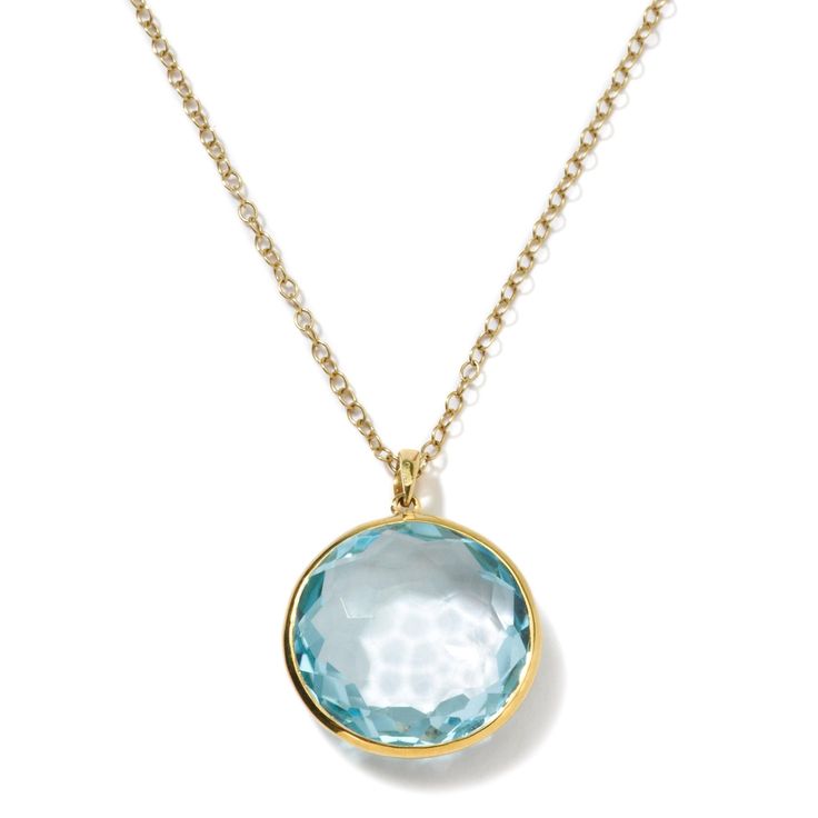 Medium Pendant in Blue Topaz 16-18 - Gunderson's Jewelers Ippolita Jewelry, Large Pendant Necklace, Blue Topaz Necklace, Round Pendant Necklace, Teardrop Necklace, Stone Pendant Necklace, Amethyst Necklace, Round Pendant, Stone Pendant