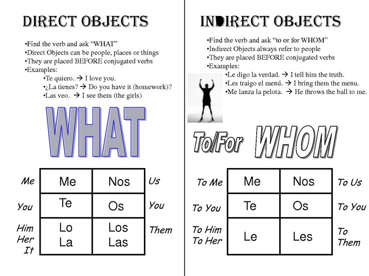 an image of direct objects and indirect objects worksheet with answer sheet for students