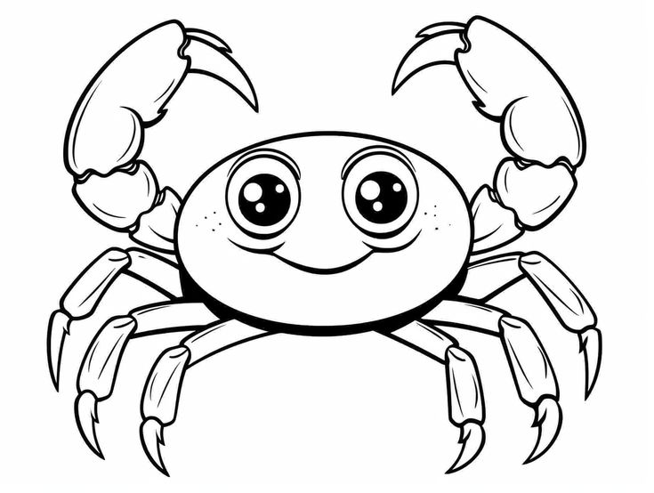 illustration of Small cute crab Crab Coloring Page, Crab Clipart, Mandala Turtle, Aquatic Animals, Clipart Black And White, Fantasy Fairy, Animal Coloring Pages, Underwater World, Creative Kids