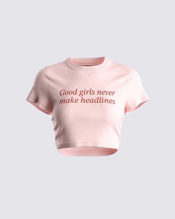 Imaan Pink Jersey Graphic Top – FINESSE Skz Concert, Pop Makeup, Fashion Collection Inspiration, Black Off Shoulder Top, Pink Clothes, Pink Jersey, Fashion Idol, Placement Print, Good Girls