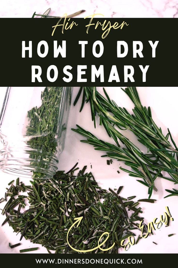 how to dry rosemary in a jar with text overlay