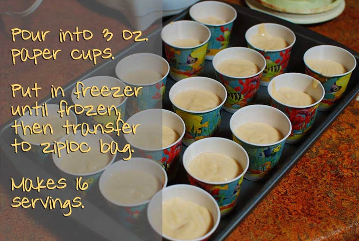 cups filled with ice cream sitting on top of a tray