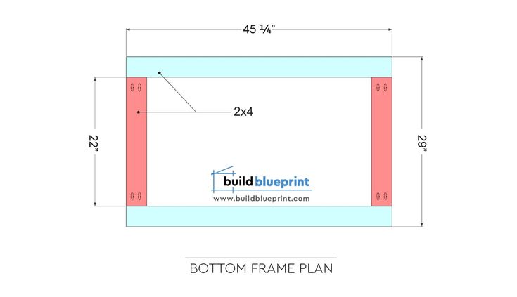 the bottom frame plan is shown with measurements for each section and two sections to be built