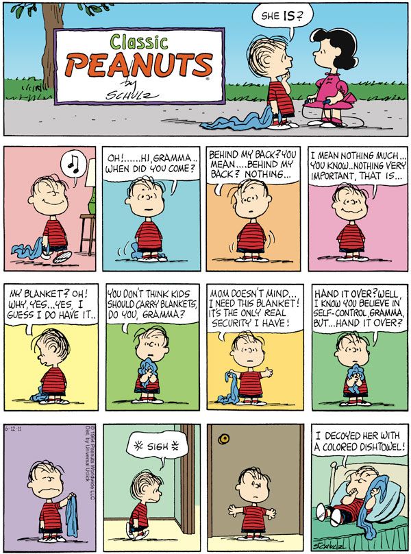 a comic strip with peanuts saying classic peanuts