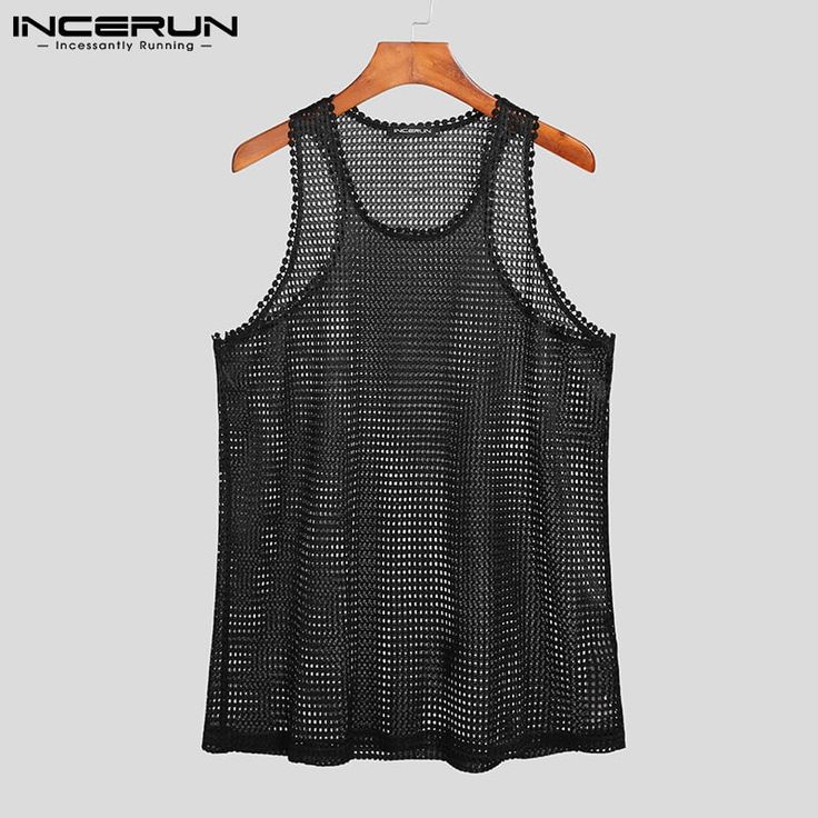 Voguable  Fashion America Style New Men's Sexy Mesh Sleeveless Vests See Through Breathable Leisure Wear Stretch Tank Tops S-5XL 7 voguable Stretch Tank Vest For The Beach, Stretch Tank Vest For Beach, Sleeveless Mesh Tank Top Vest, Breathable Sleeveless Tank Top For Summer, Black Vest Top For Summer, Black Summer Vest Top, Breathable Tank Vest For Summer, Breathable Tank Top Vest For Summer, Summer Black Stretch Tank Top