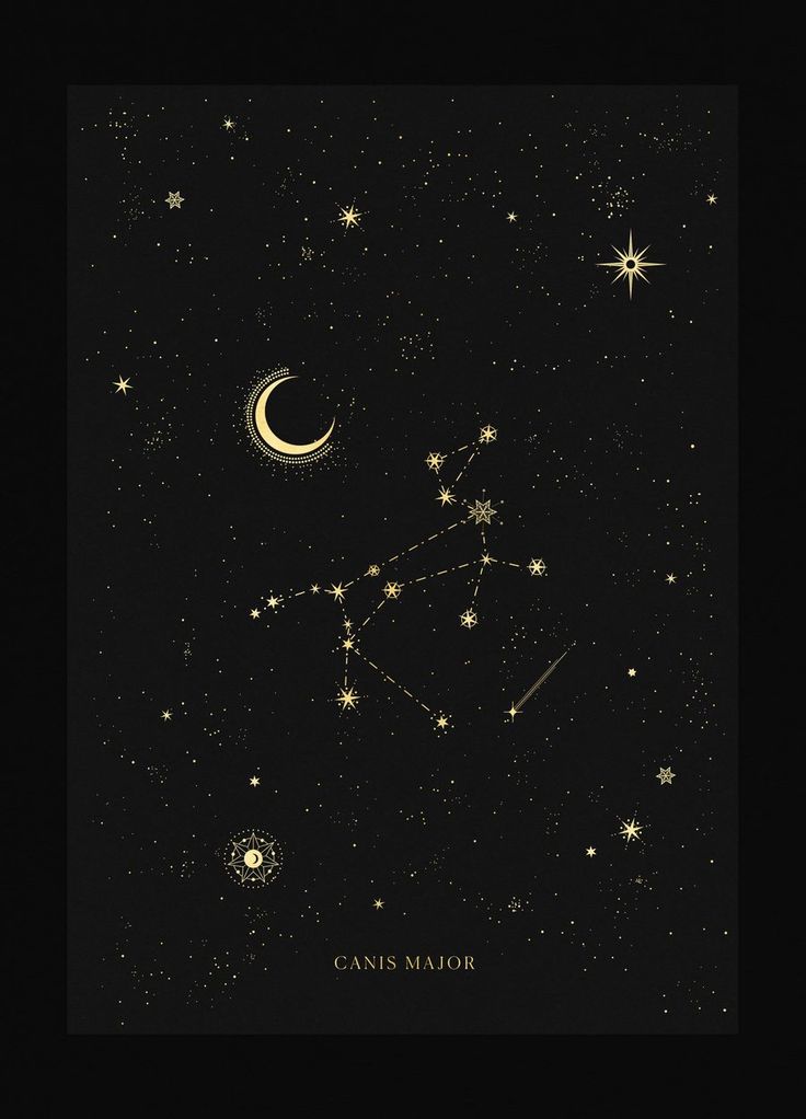 the stars are shining in the night sky and there is a star chart on it