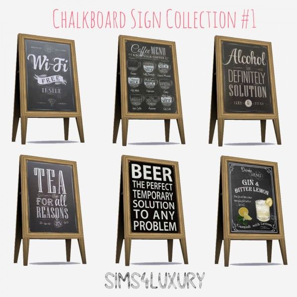 chalkboard sign collection 1 by simulukry for the simsquarterr