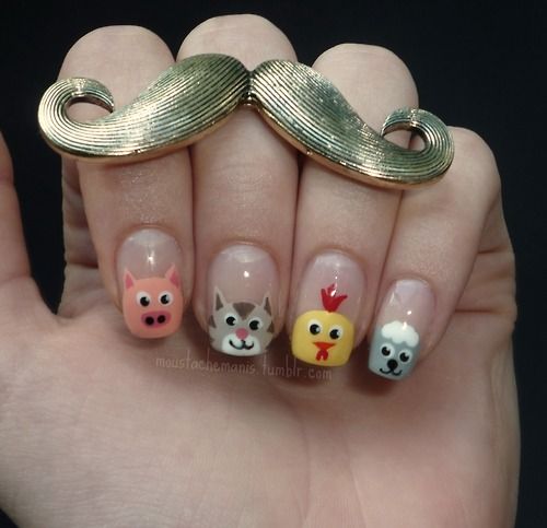 Farm Animal Nails, Animals Nail Art, Nails Animals, Animal Nail Designs, Animal Print Nails Art, Animal Nail Art, Art Designs Ideas, Nail Art Pictures, Animal Nails