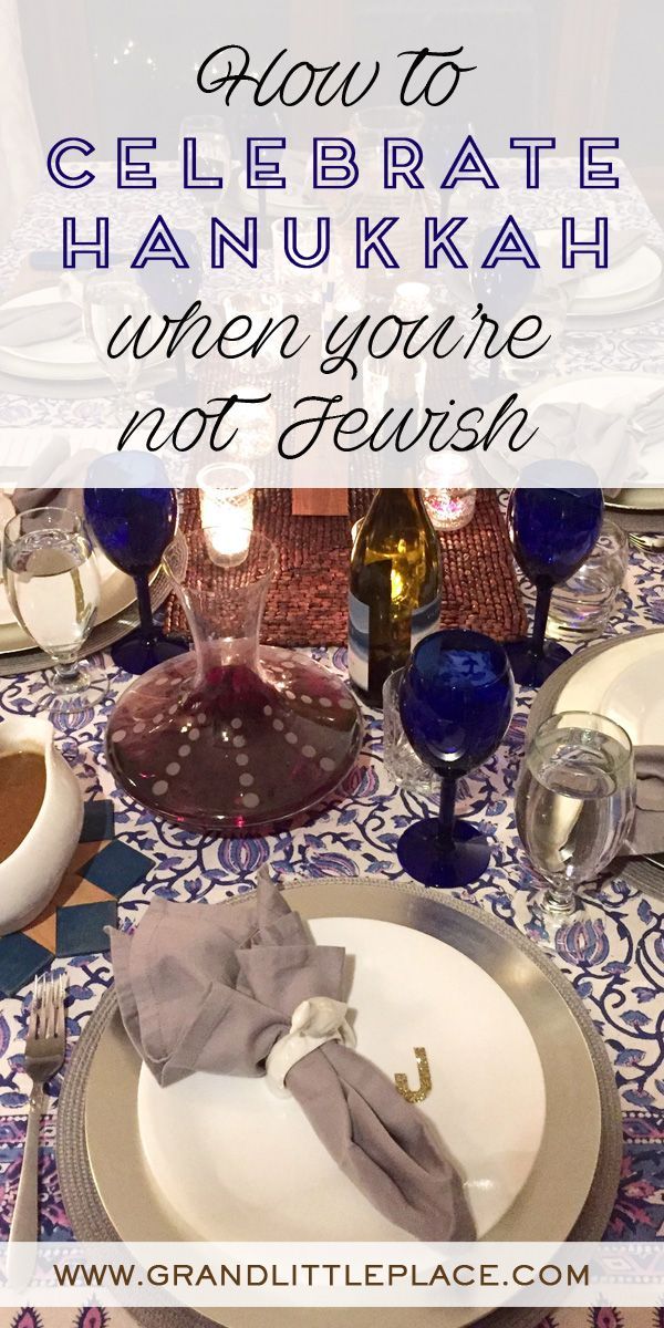 a table with plates and silverware on it that says how to celebrate hanukkah when you're not jewish