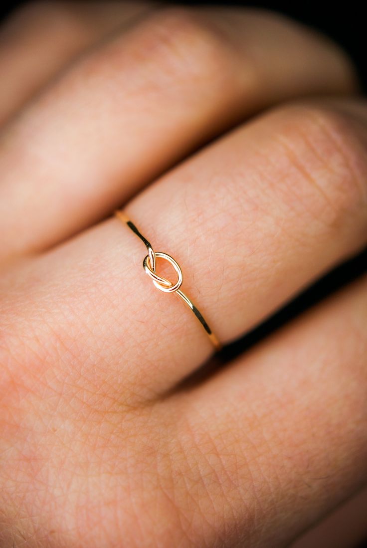 Cute Promise Rings, Gold Knot Ring, Gold Stacking Ring, Interlocking Ring, Flat Back Earrings, Single Ring, Symbolic Jewelry, Solid Gold Earrings, Infinity Ring