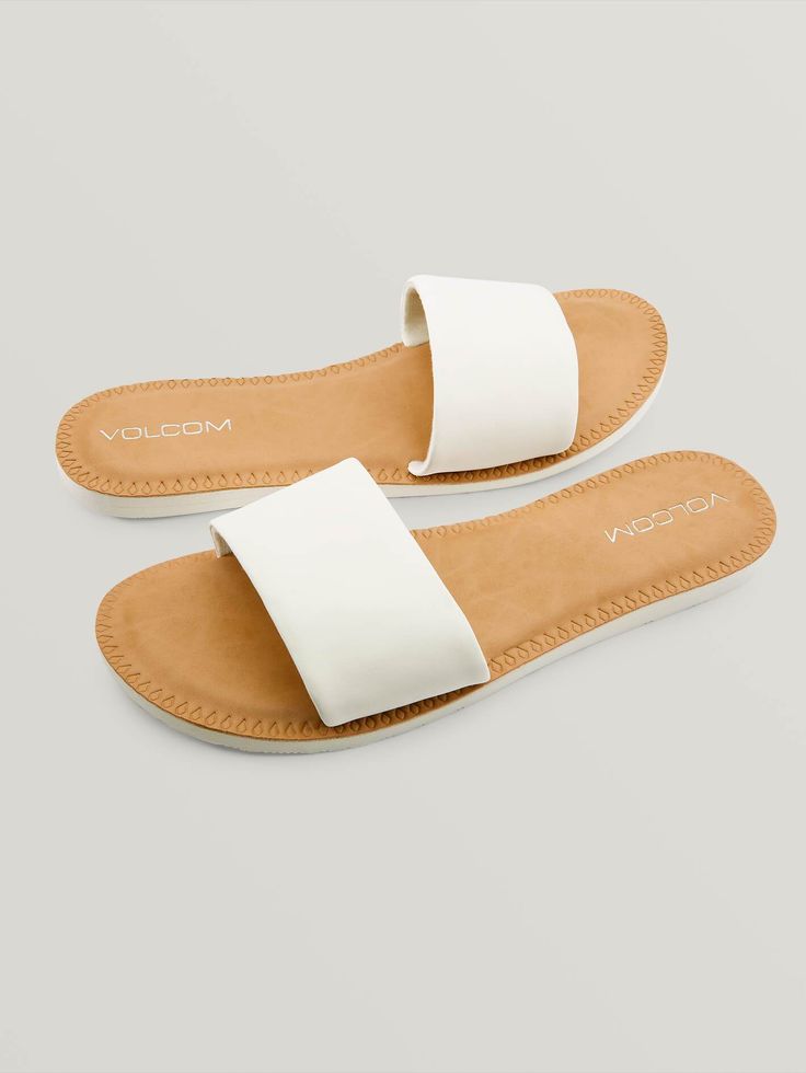 So very, very, what won't you wear these essential sandals. Cozy Boots, Sandals Outfit, Leather Slide Sandals, White Sandals, Leather Slides, Synthetic Leather, Slide Sandals, Black Sandals, Slip On Sandal