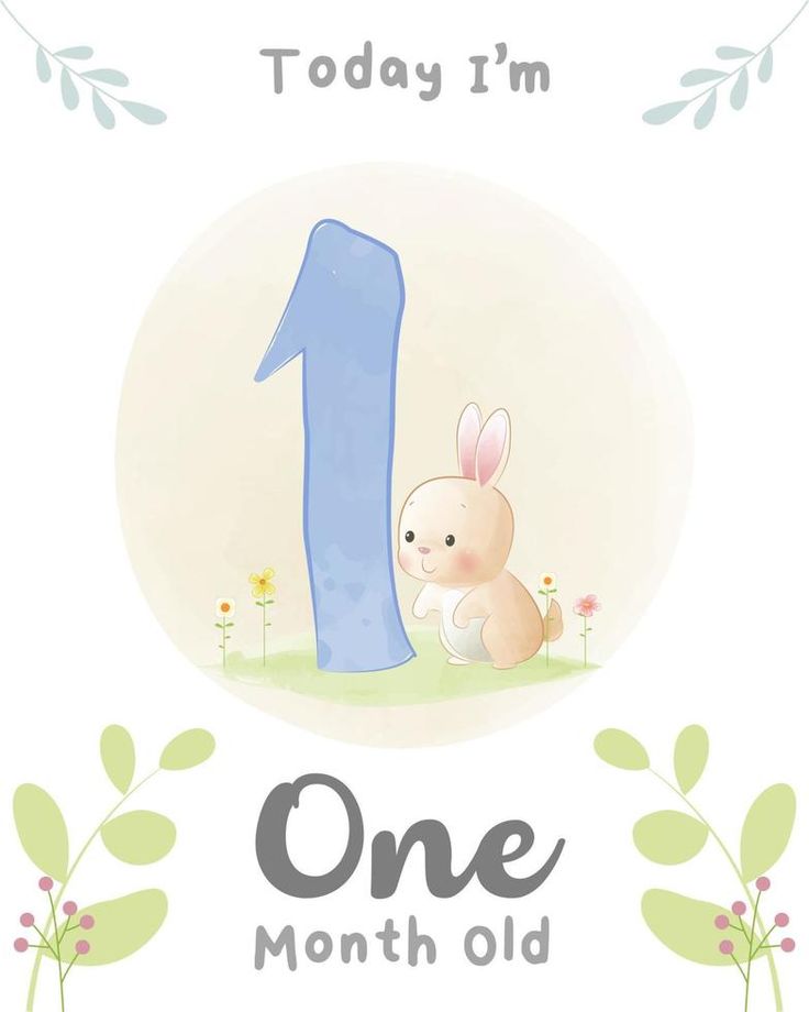 a baby's first birthday card with an image of a bunny and the number one