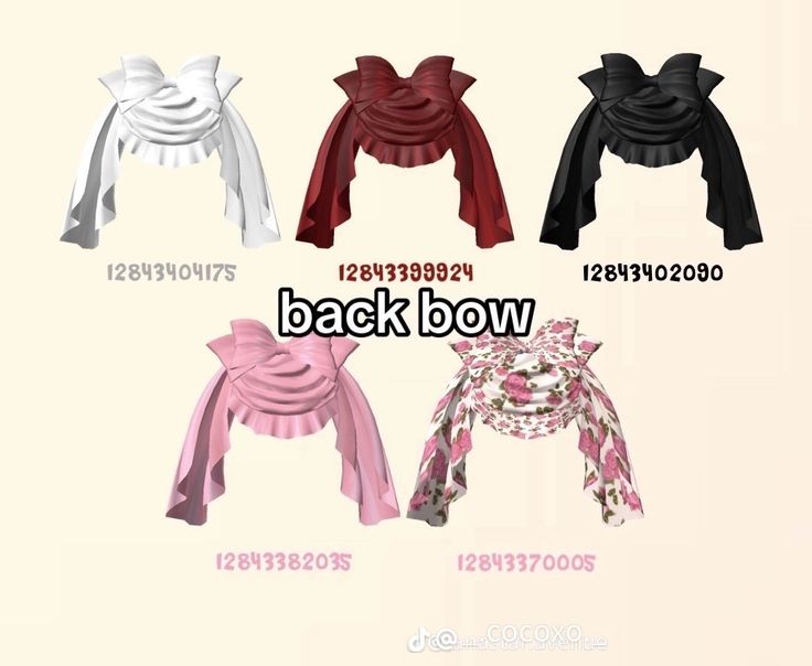 four different styles of scarves with the words back bow