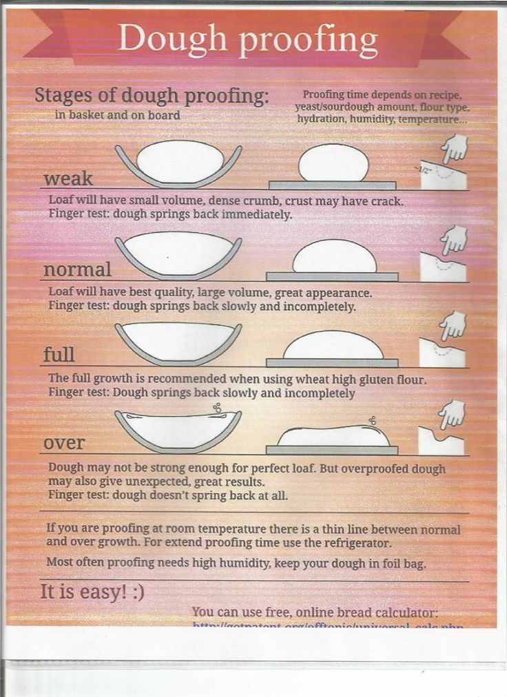 the instructions for dough proofing