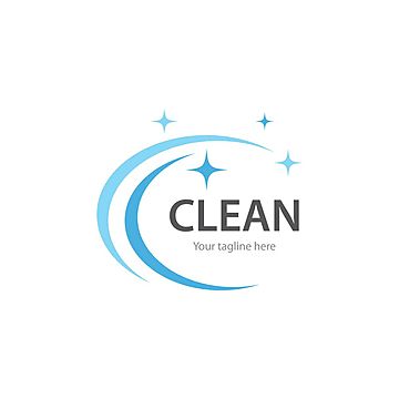 a clean and simple logo design for cleaning company with stars in the sky above it