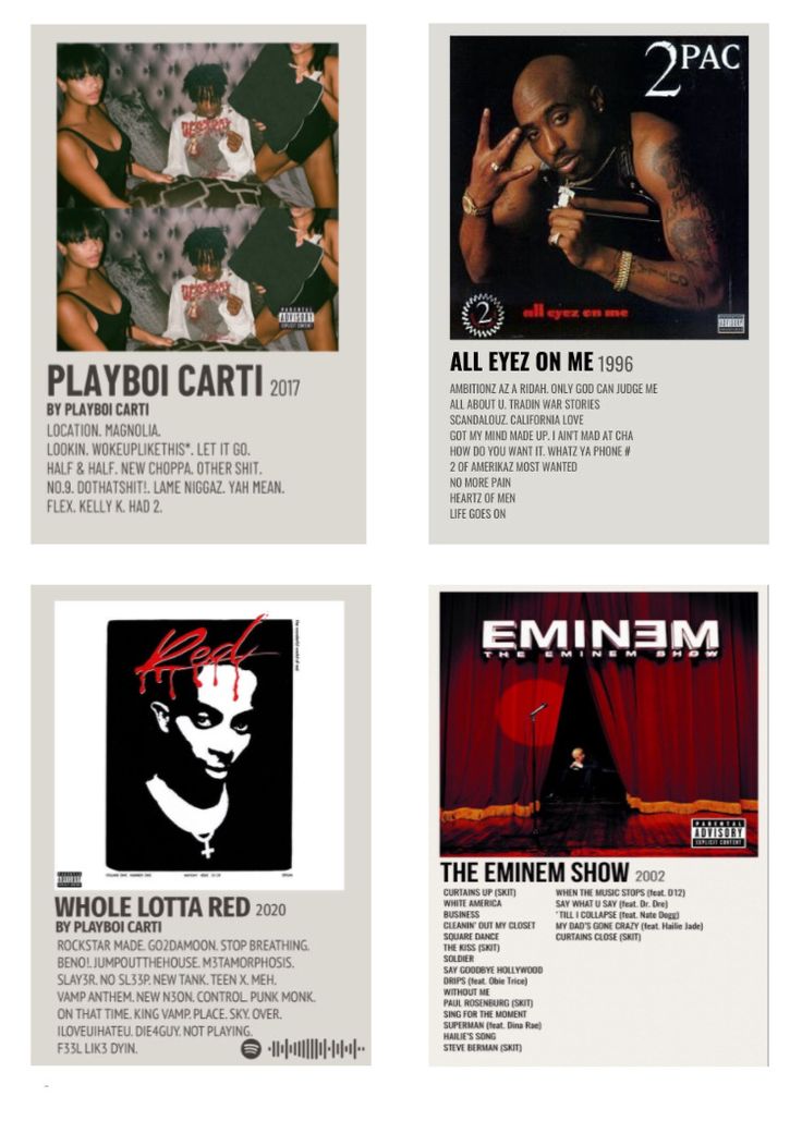 the emiiem show website is shown in four different colors and font styles, including red