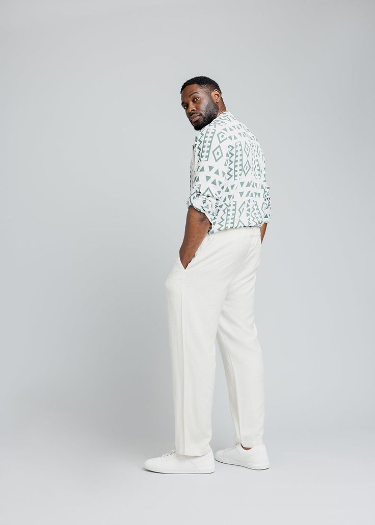 Style#M4019S Embrace the warmth of the season with our Asan Linen Pants in Sand. These pants are the ideal color for our vibrant new collection, offering a solid base to match any look. Made from lightweight, breathable linen, you'll have comfort and style for any summer outing, from beach days to evening barbecues. Features Side pockets Functional Drawstring and Elastic at the waist 31" inseam 55% Linen/ 45% Rayon, a soft lightweight linen blend Designed in the USA, imported Care Instructions * Men White Linen Pants, Mens Flowy Beach Pants, Men’s White Linen Pants Outfit, Relaxed Linen Pants Men, White Pants Outfit Summer, Men’s Linen Trousers, Summer Pants Outfits, White Pants Outfit, Mens Linen Pants