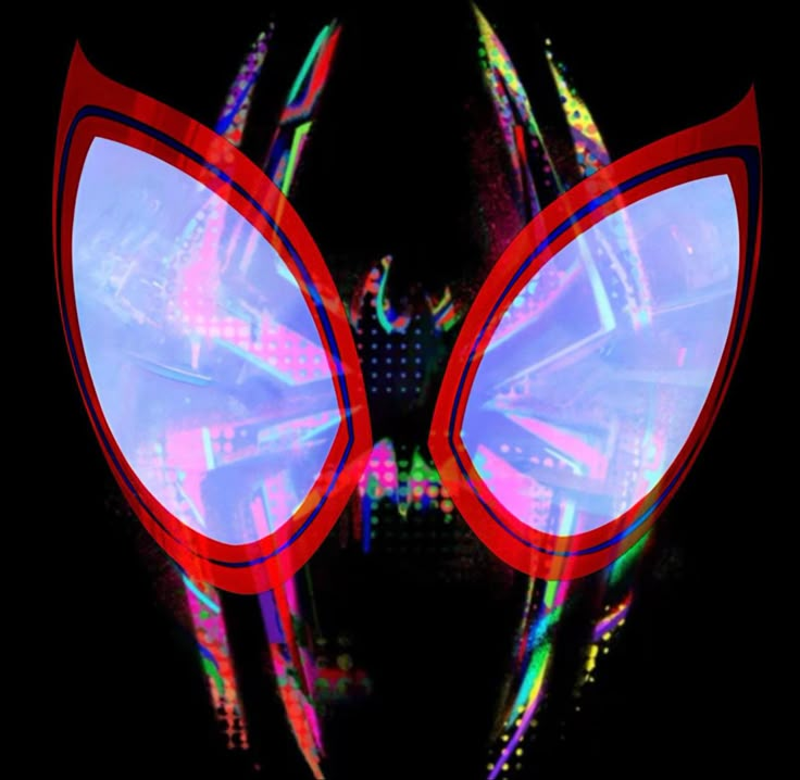 an image of a spider man with glasses on it's face in the dark