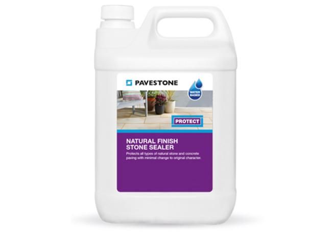 a gallon of natural finish stone sealer on a white background with the words, pawstone