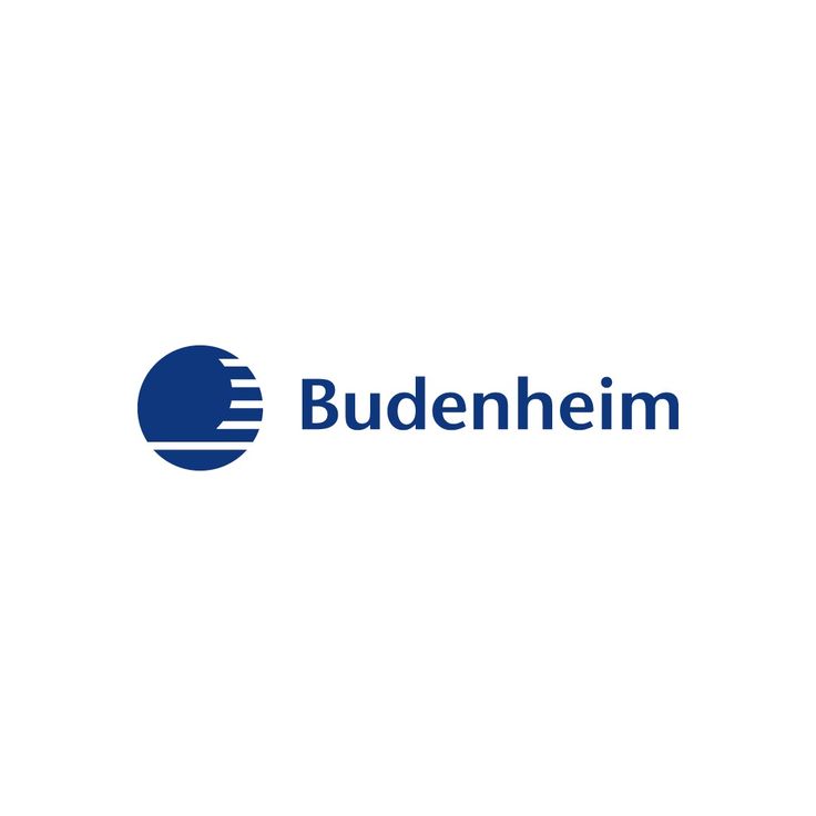 the budenheim logo is shown on a white background