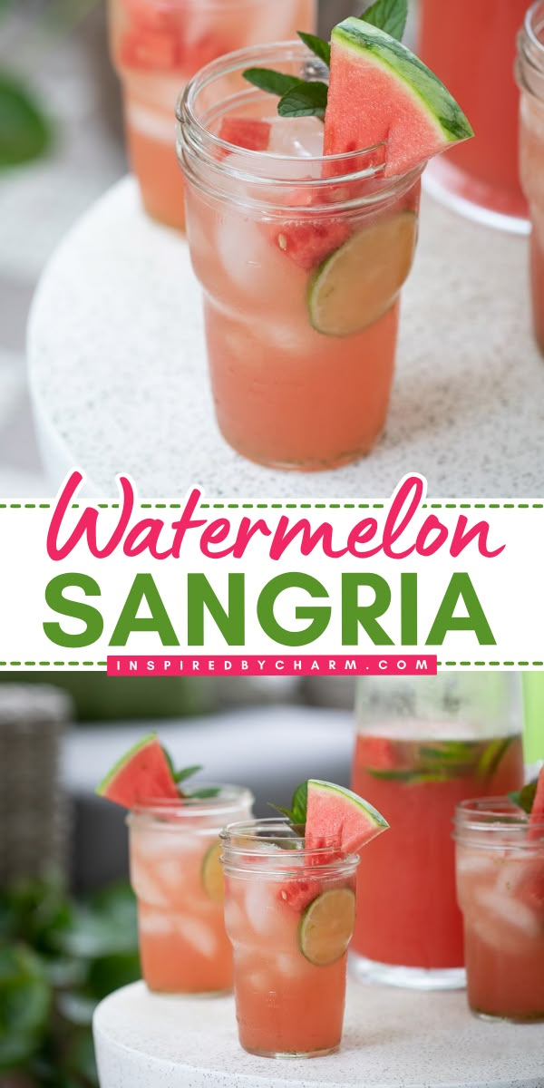 Serve up a pitcher of this easy watermelon sangria! It's a summer cocktail recipe using rosé wine. Packed with refreshing and bright flavors plus a vibrant color, this fruit sangria is an alcoholic 4th of July drink no one will be able to resist! Vodka Sangria Recipes, July 4th Drinks Alcohol, Watermelon Summer Drinks Alcohol, Watermelon Drinks With Alcohol, Easy Pitcher Cocktails Party Drinks, Easy Summer Sangria Recipes, 4th Of July Drinks Alcoholic, 4th Of July Sangria, Refreshing Summer Drinks Alcohol